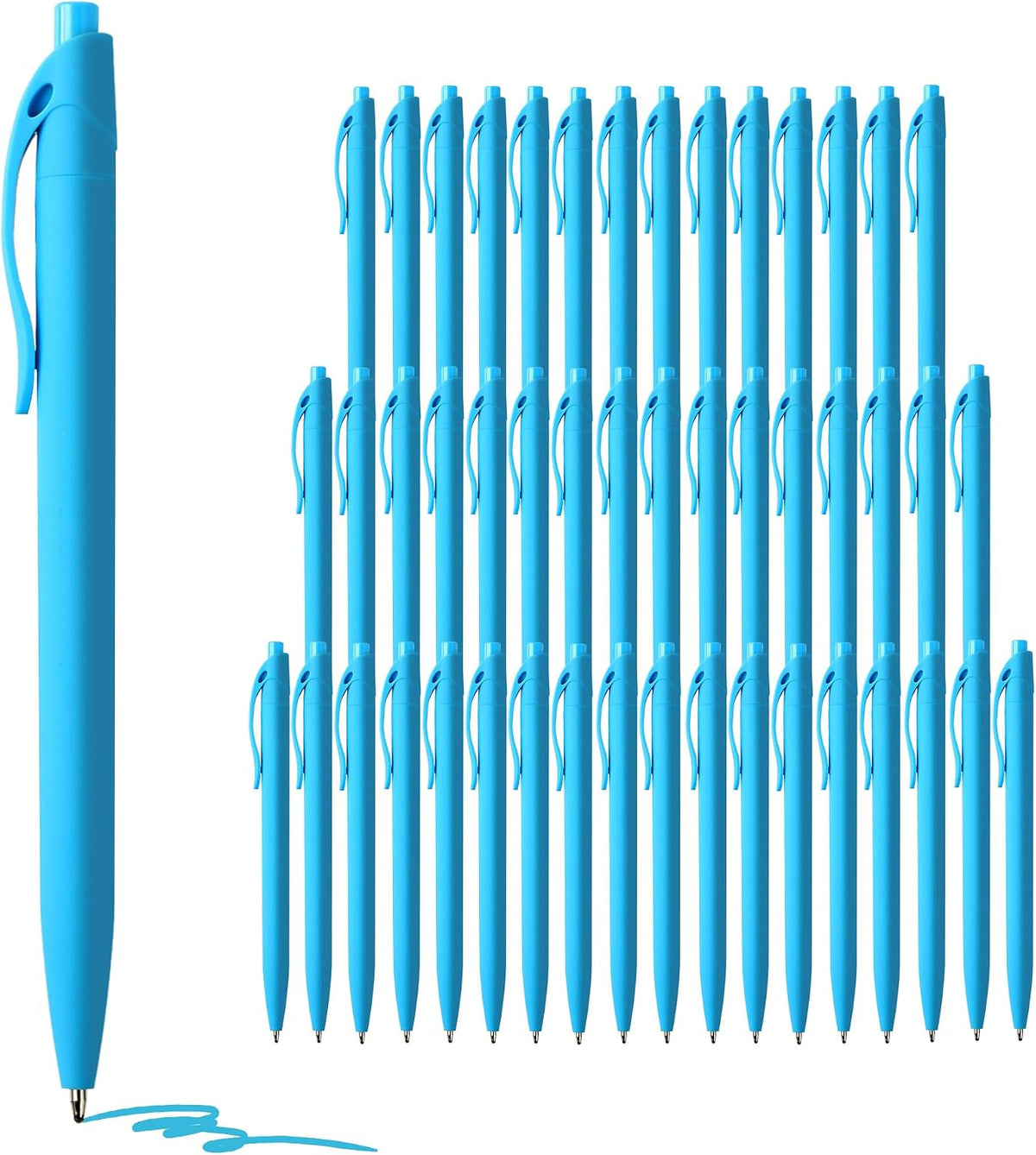 deegtran Pens Bulk, 50 Pack No Bleed Grey Barrel Black Ink Click Pens, Wholesale Retractable Ballpoint Pens, Pen Medium Point, Smooth black Ink Pen, 1.0MM