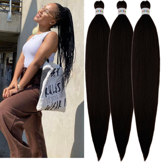 Leticia Black Braiding Hair Pre Stretched Kanekalon Braiding Hair 30Inch