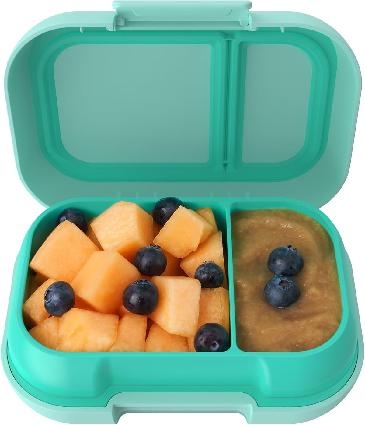 Bentgo Kids Snack Leak-Proof 2 Compartment Bento-Style Container | For Snacks & Small Meals, Easy-Open Latch, Dishwasher Safe, BPA-Free for School, Daycare, & Sports, Ages 3+ (Green/Navy)