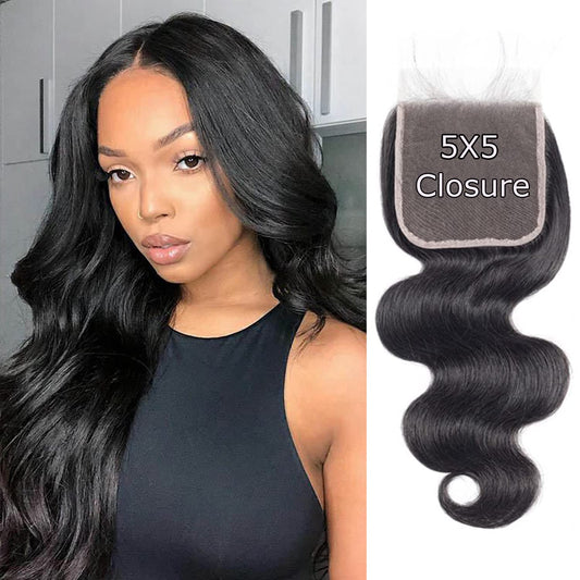 Liangya Hair 5X5 Transparent Lace Closure Human Hair Body Wave Closure 5X5 Hd Transparent Lace Closure 12A Virgin Human Hair Hd