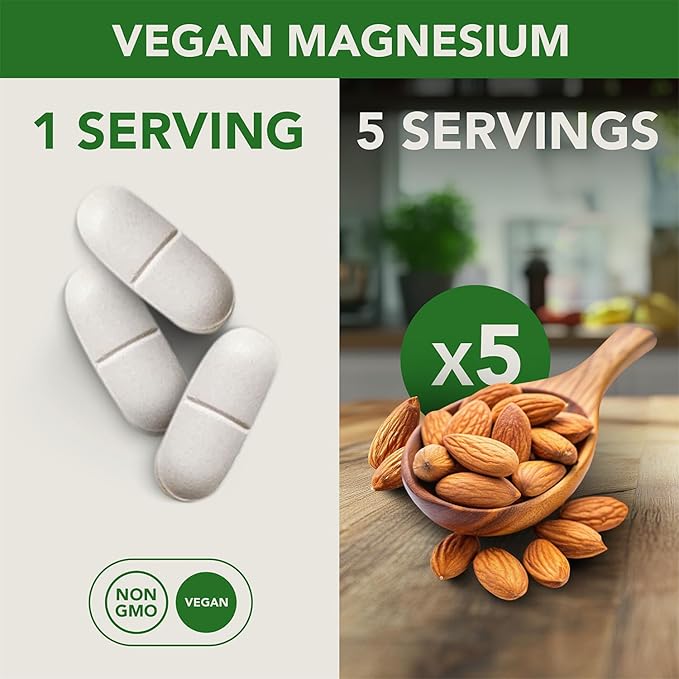 PlantFusion Vegan Magnesium Glycinate Complex 400 mg - High Absorption & Bioavailability - Chelated - Supports Muscle Relaxation, Sleep, Cardio Health, Stress Relief, and Energy Production - Non GMO