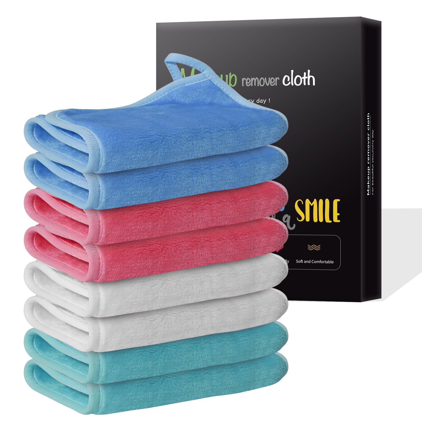 Nugilla Reusable Makeup Remover Cloths, 8 Packs Microfiber Cleaning Cloth Fast Drying Facial Washcloth, Ultra Soft Washing Towel