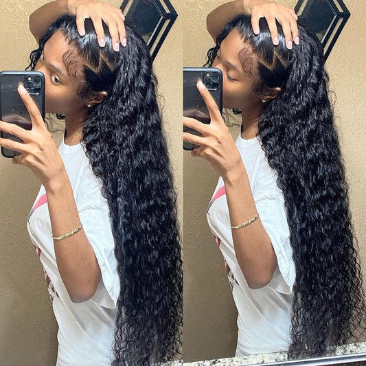 Bangjazz 28 Inch Hd Lace Frontal Wigs Human Hair Deep Wave Wig 13X4 Lace Front Wigs Human Hair 180 Density Curly Wigs For Black