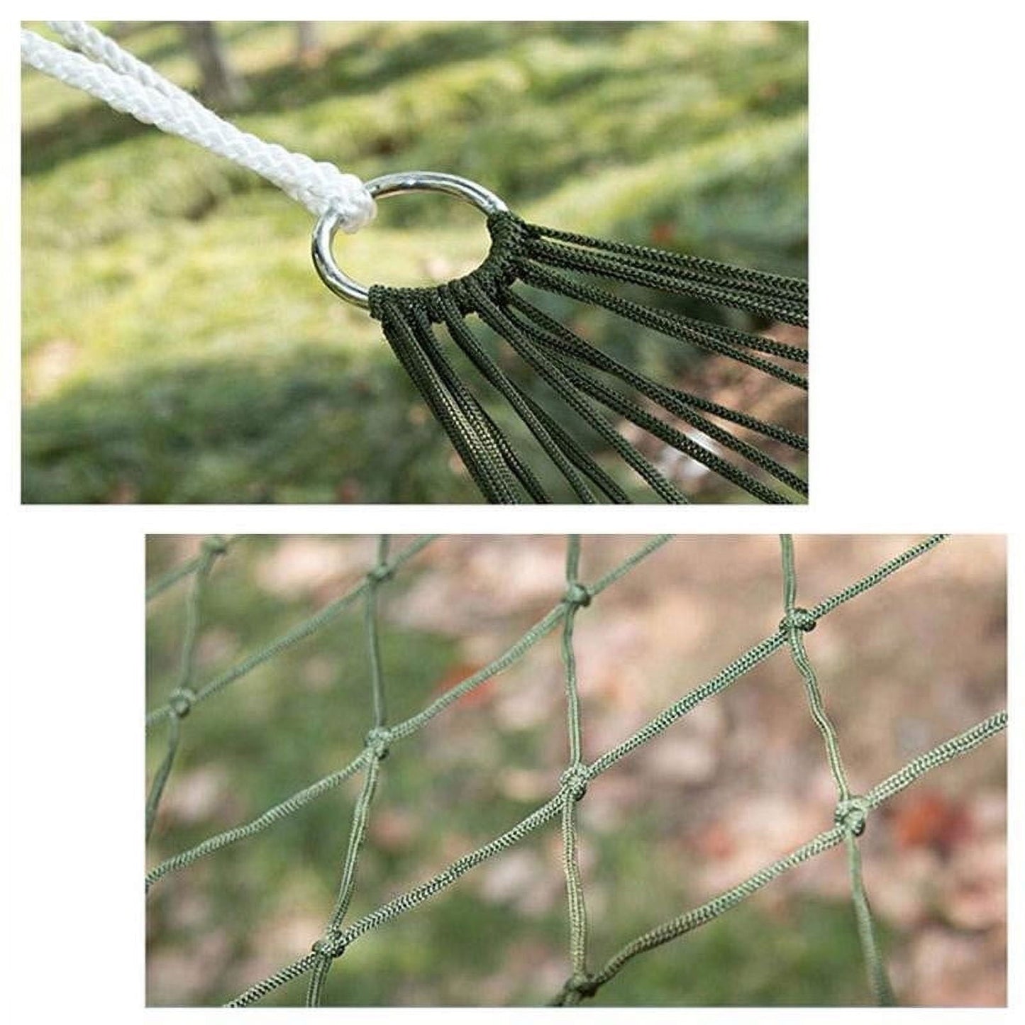 Nylon Mesh Outdoor Hammock with Tie Straps | Breathable Lightweight Design | 220lbs Weight Capacity | Portable Camping, Hiking, Backyard Use | 270x80cm Size | Durable Multi-Strand Rope