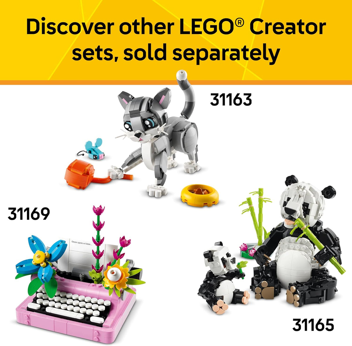 LEGO Creator 3 in 1 Cute Bunny Toy Building Set, 326-piece, 8+, 31162