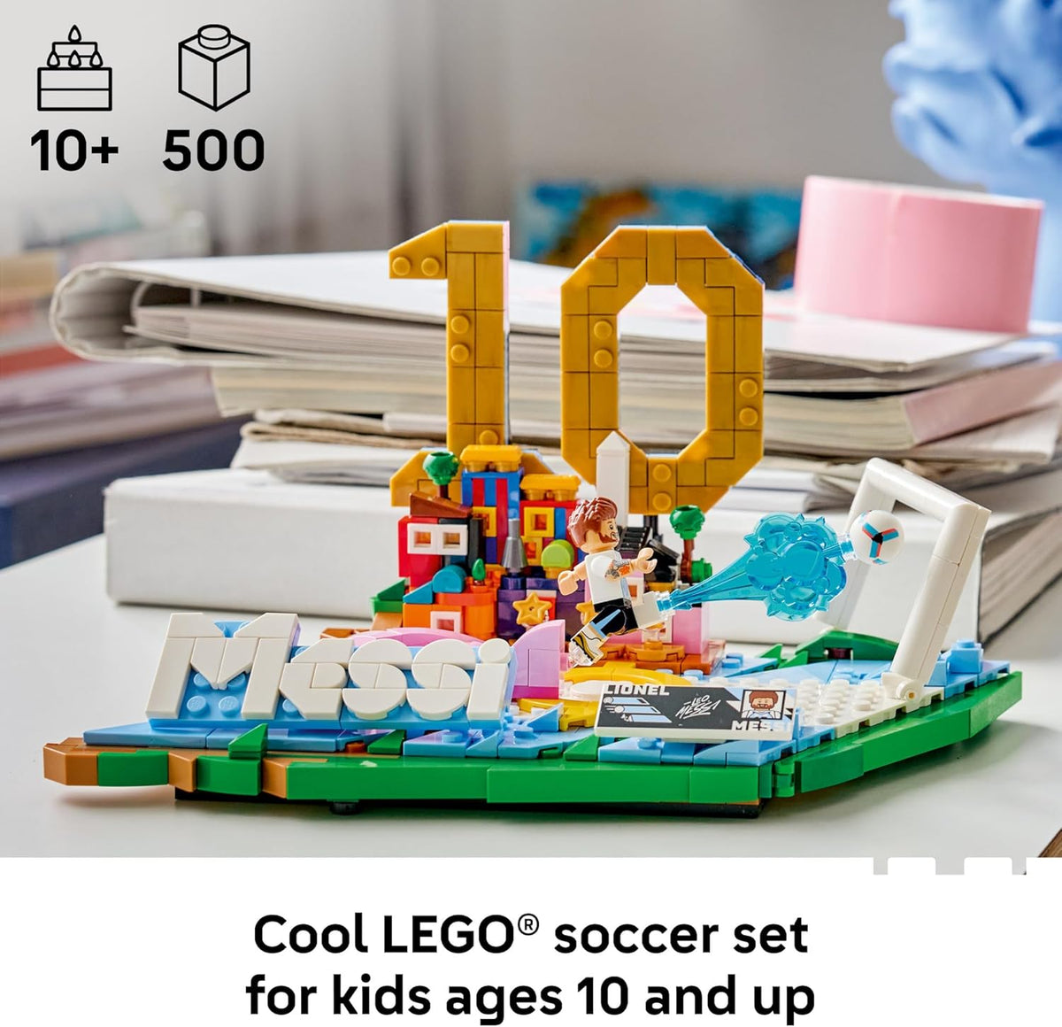 LEGO Lionel Messi Soccer Highlights Building Set for Kids, Ages 10+, Collectible Display Gift