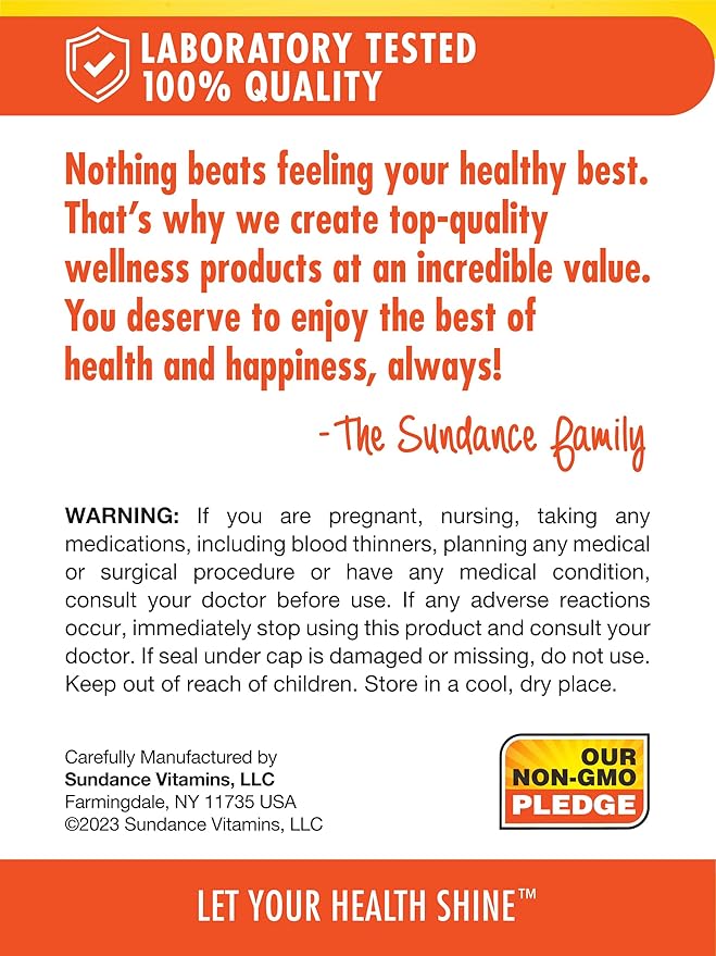 Sundance Fish Oil 1000mg | 60 Softgels | Natural Lemon Flavor | with Active Omega-3 | Non-GMO and Gluten Free Supplement