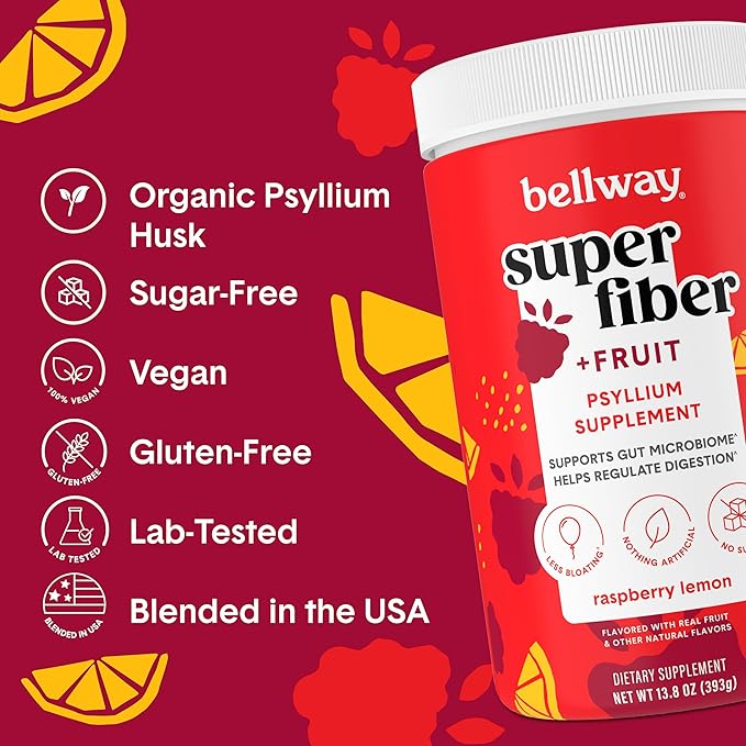Bellway Super Fiber Powder + Fruit, Raspberry Lemon Super Fiber Gummies