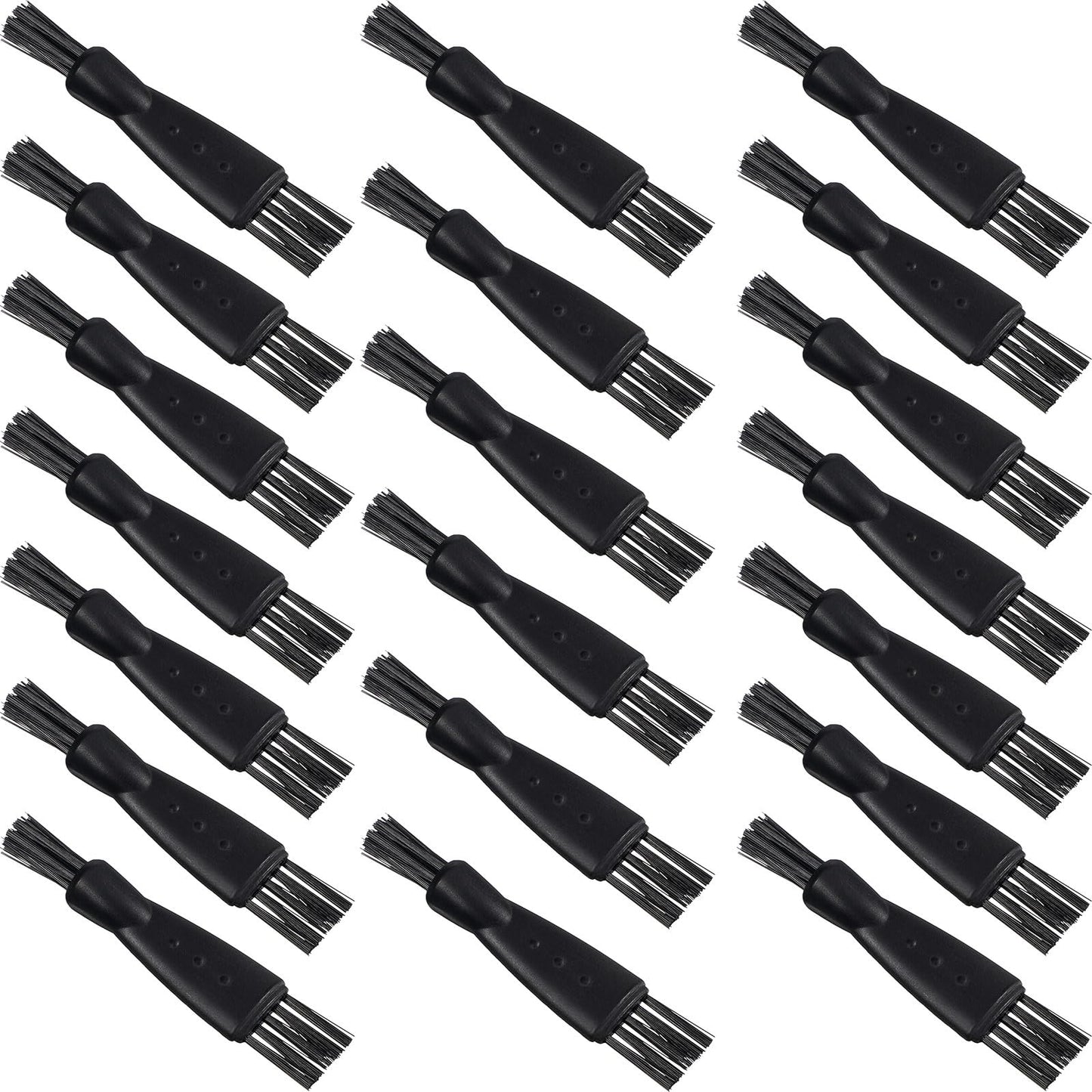 20 Pieces Shaver Brush Razor Cleaning Brush Electric Double Sided Trimmer Shaver Brush Cleaner Set Nylon Bristles Pp Handle