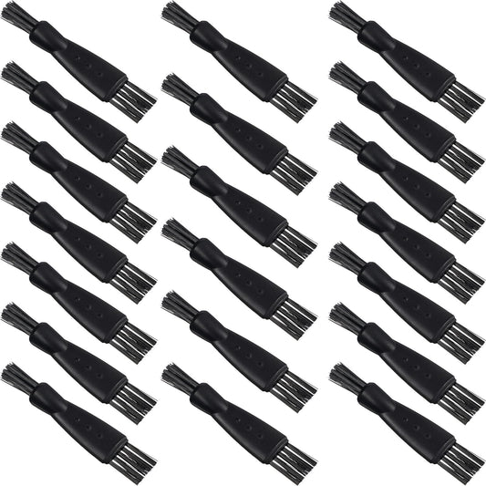 20 Pieces Shaver Brush Razor Cleaning Brush Electric Double Sided Trimmer Shaver Brush Cleaner Set Nylon Bristles Pp Handle