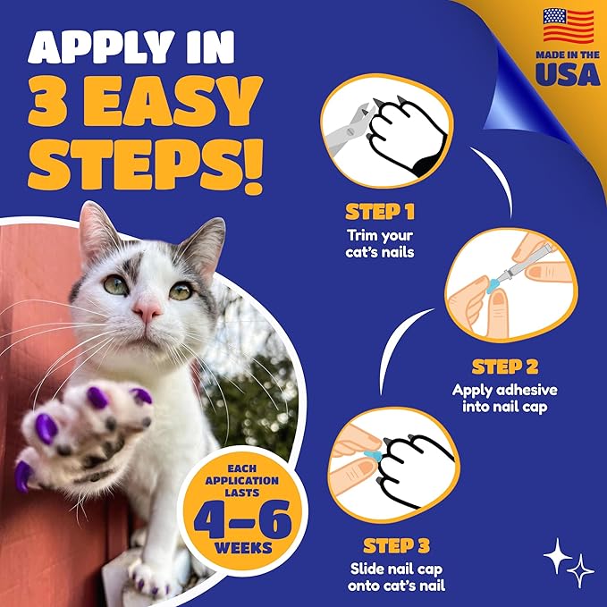 Soft Claws Cat Nail Caps for Large Cats – (40 Caps, Holiday - Green & Red) - Veterinarian-Developed | Protects Furniture & Skin - Easy to Apply, Long-Lasting Anti-Scratch Soft Cat Claw Covers