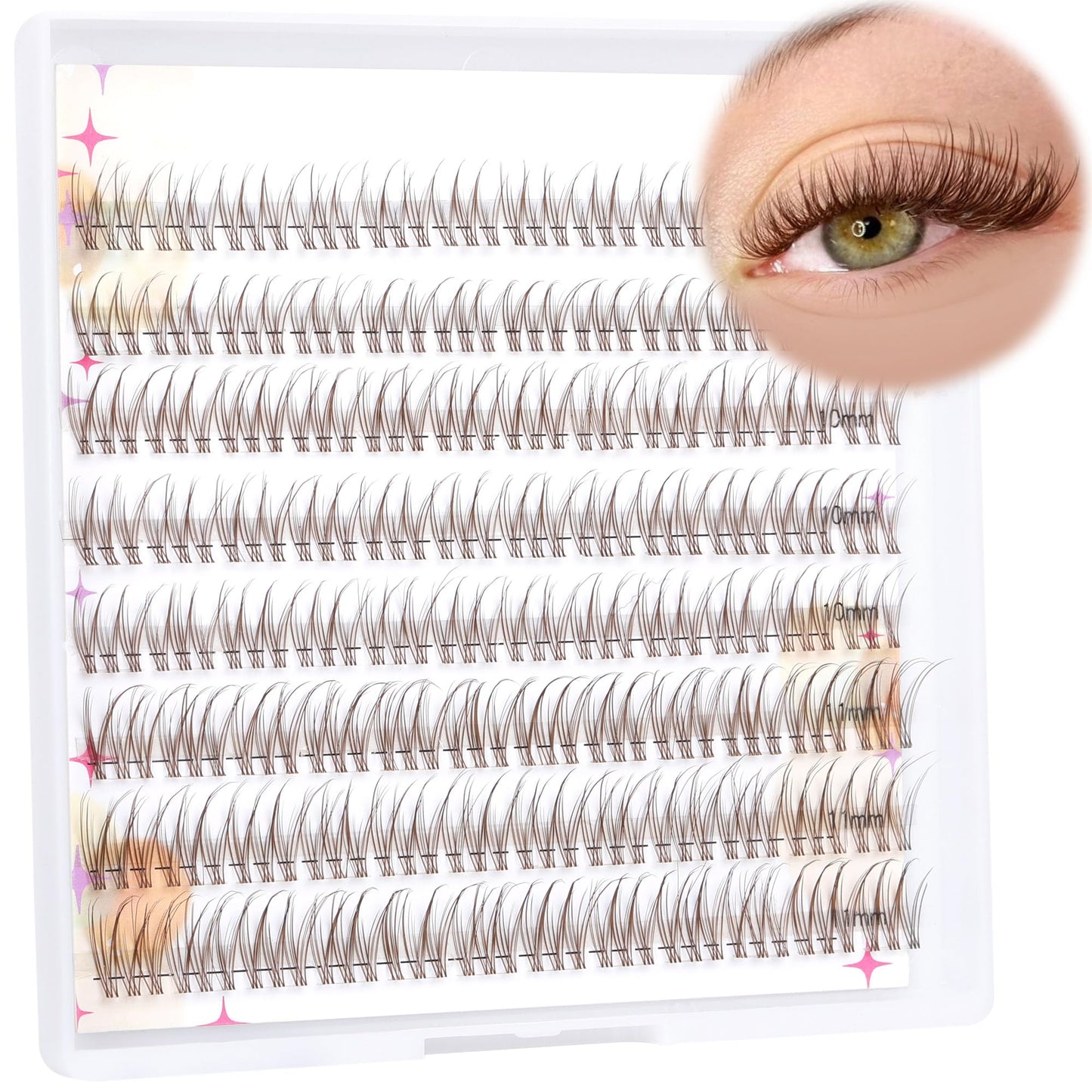 Brown Lash Clusters Natural Eyelash Clusters Eyelash Extensions 9-11Mm Diy Lash Extension 96Pcs Individual Lashes By Ruairie