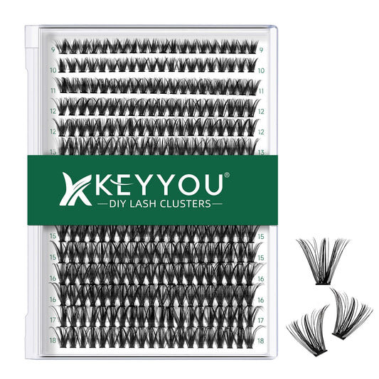 Lash Clusters 300Pcs Individual Lashes 40D 0.07C Curl 9-18Mix Lash Extensions Clusters Lashes Soft&Natural False Eyelashes Indiv