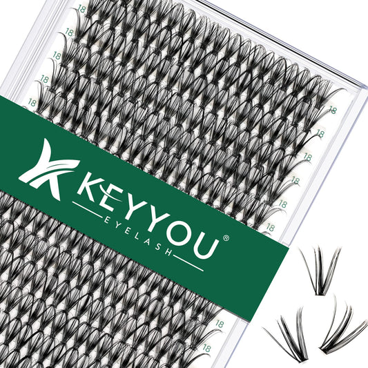 Lash Clusters 300Pcs Individual Lashes 30D 0.07D Curl 18Mm Lash Extensions Clusters Lashes Soft&Natural False Eyelashes Individu