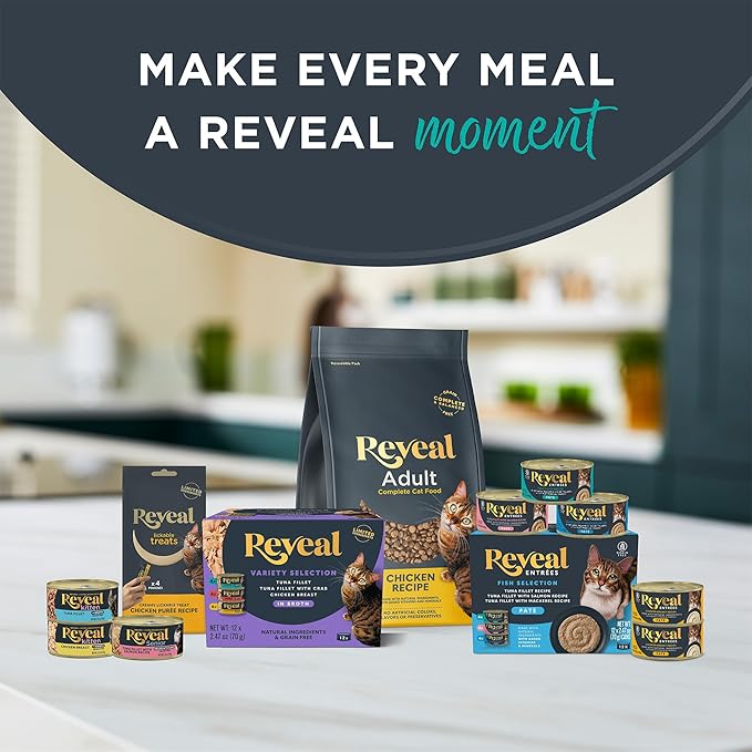 Reveal Natural Wet Cat Food, 24 Count, Grain Free, Limited Ingredient Canned Food for Cats, Chicken Breast in Gravy, 2.47 oz Cans
