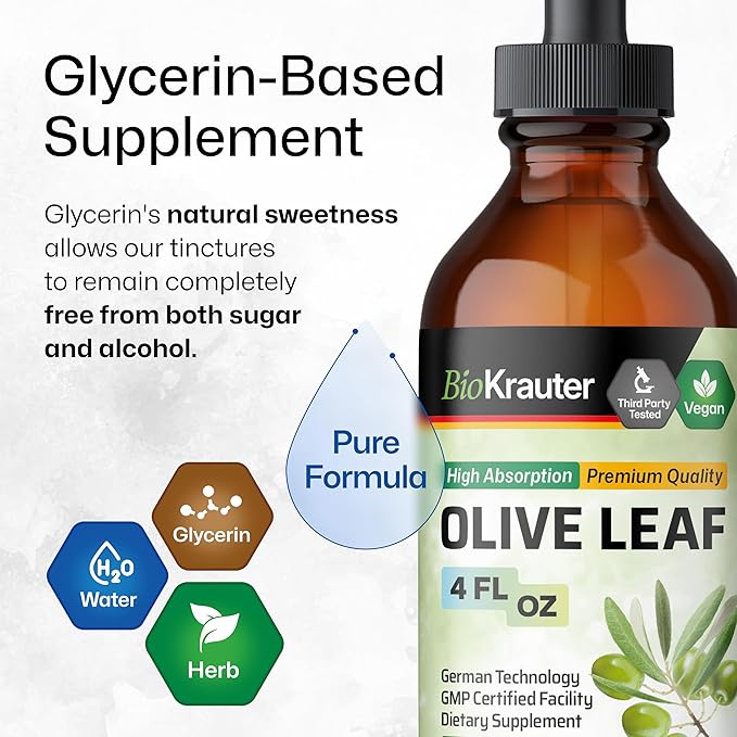 BIO KRAUTER Olive Leaf Tincture 4 Fl. Oz. & Cat's Claw Tincture 4 Fl. Oz.