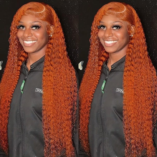Juvid 32 Inch 13X6 Highlight Lace Front Wigs Human Hair 180 Density Curly Ombre Honey Blonde 4/27 Hd Transparent Lace Front Wig