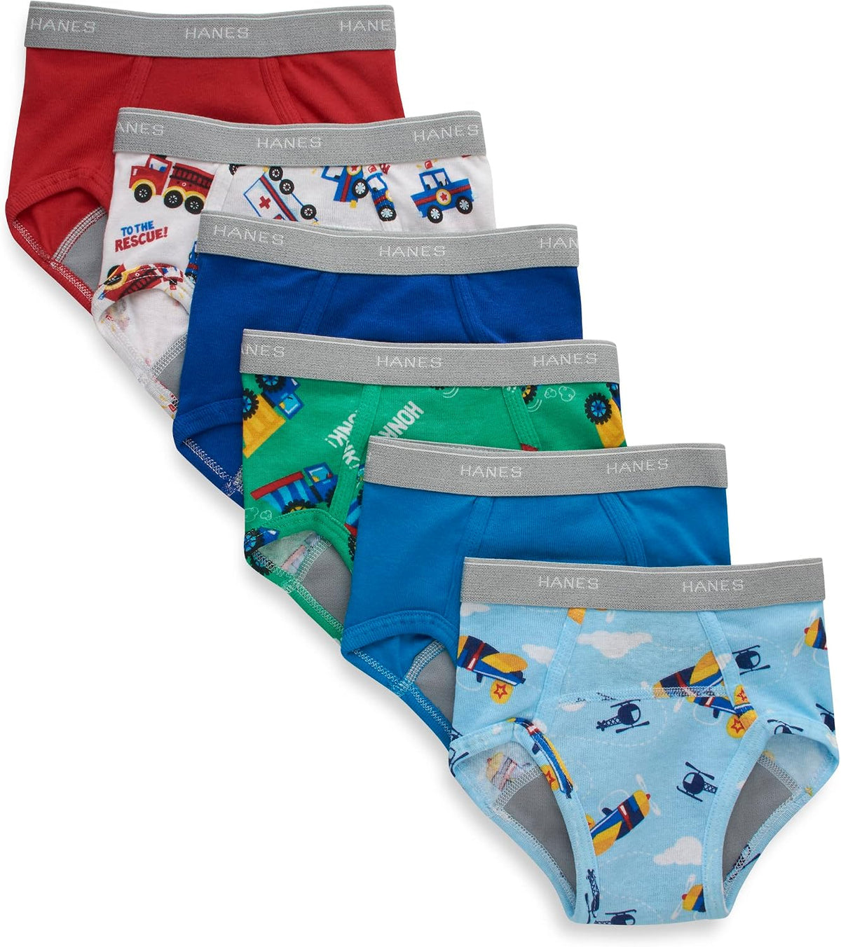 Hanes Boys' Potty Training Underwear, Light Leaks Toddler Cotton Briefs and Boxer Briefs, Multi-pack