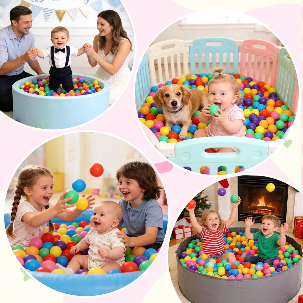 Vanland Ball Pit Balls for Baby and Toddler - Phthalate Free, BPA Free, Crush Proof Plastic, Multicolored
