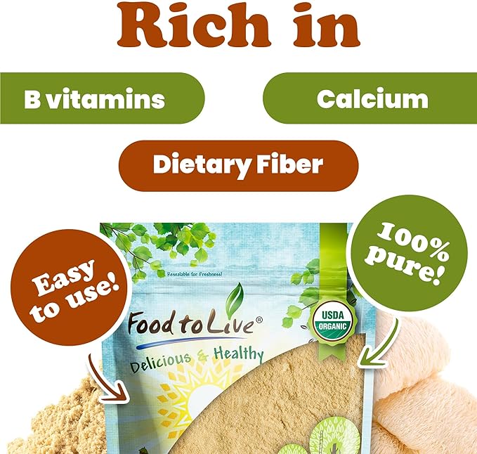 Food to Live - Organic Lion's Mane Mushroom Powder, 8 Pounds - Elevate Your Brain Wellness with Premium, Non-GMO, Natural and Vegan Superfood to Better Focus