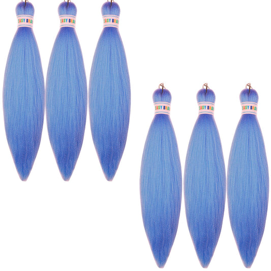 Leticia Sky Blue Braiding Hair Pre Stretched Kanekalon Prestretched Braiding Hair 16Inch Packs Of 6