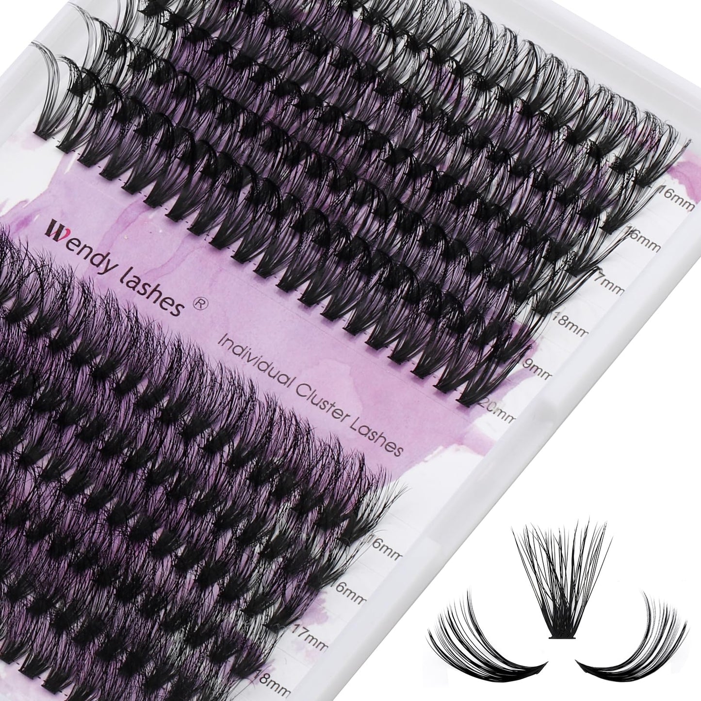 Lash Clusters Individual Cluster Lashes 40D+3D Diy Lash Extension 16-20Mm Mixed C/D Curl Individual Cluster Eyelashes Thin Band
