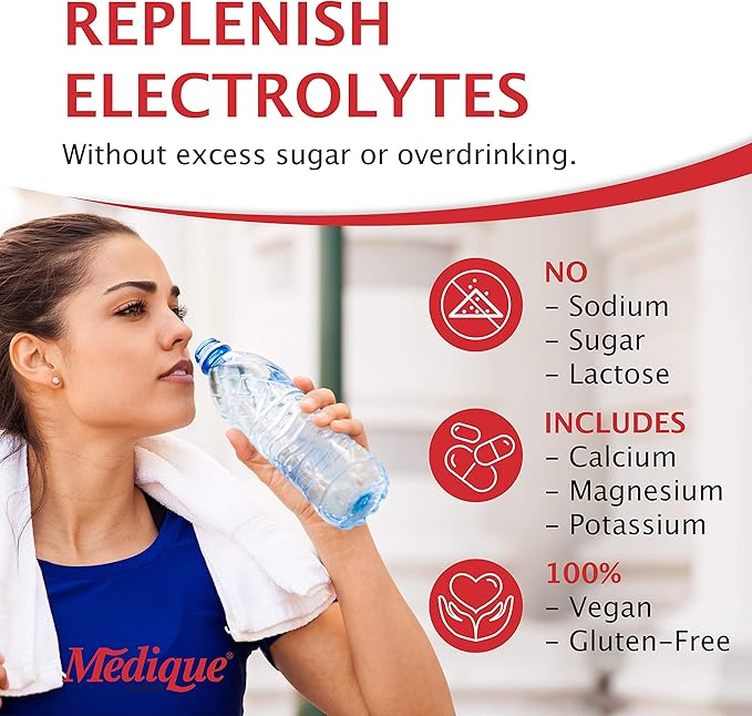 Medique 03033 Medi-Lyte Electrolyte Tablets w/Potassium Chloride for Cramps, 100-Tablets (Pack of 4)