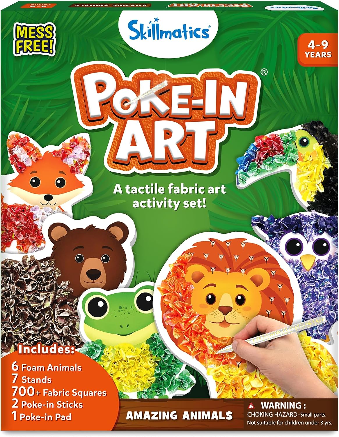 Skillmatics Poke-in Art – Flower Bouquet, Wood Craft Kit, Gift for Kids | Mess-Free, DIY Room Decor, Fine Motor Skills, Pretend Play, Screen-Free Travel Activity, Girls & Boys Ages 4, 5, 6, 7, 8, 9