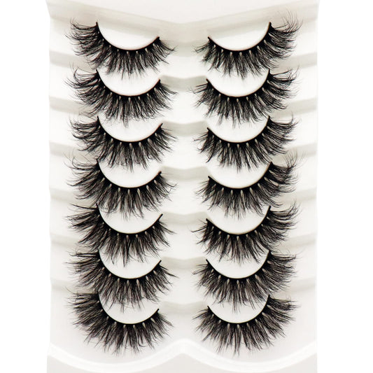 Losha Eyelashes Fluffy Natural Cat Eye False Eyelashes 7 Pairs Pack Handmade Wispy Faux Mink Lashes (Style5- Wispy Cat Eye Lashe