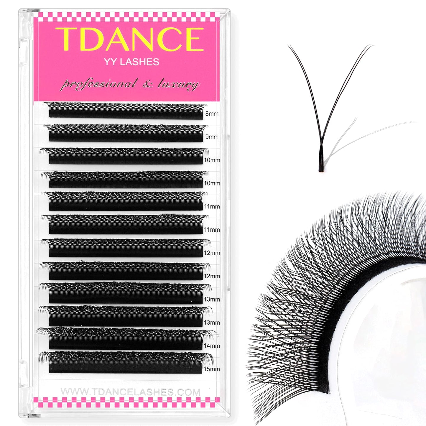 Tdance Yy Lash Extensions C Curl 0.07Mm Thickness Volume Extension 4D Fans 8-15Mm Yy Lashes Long Lasting Easy Application Lashes