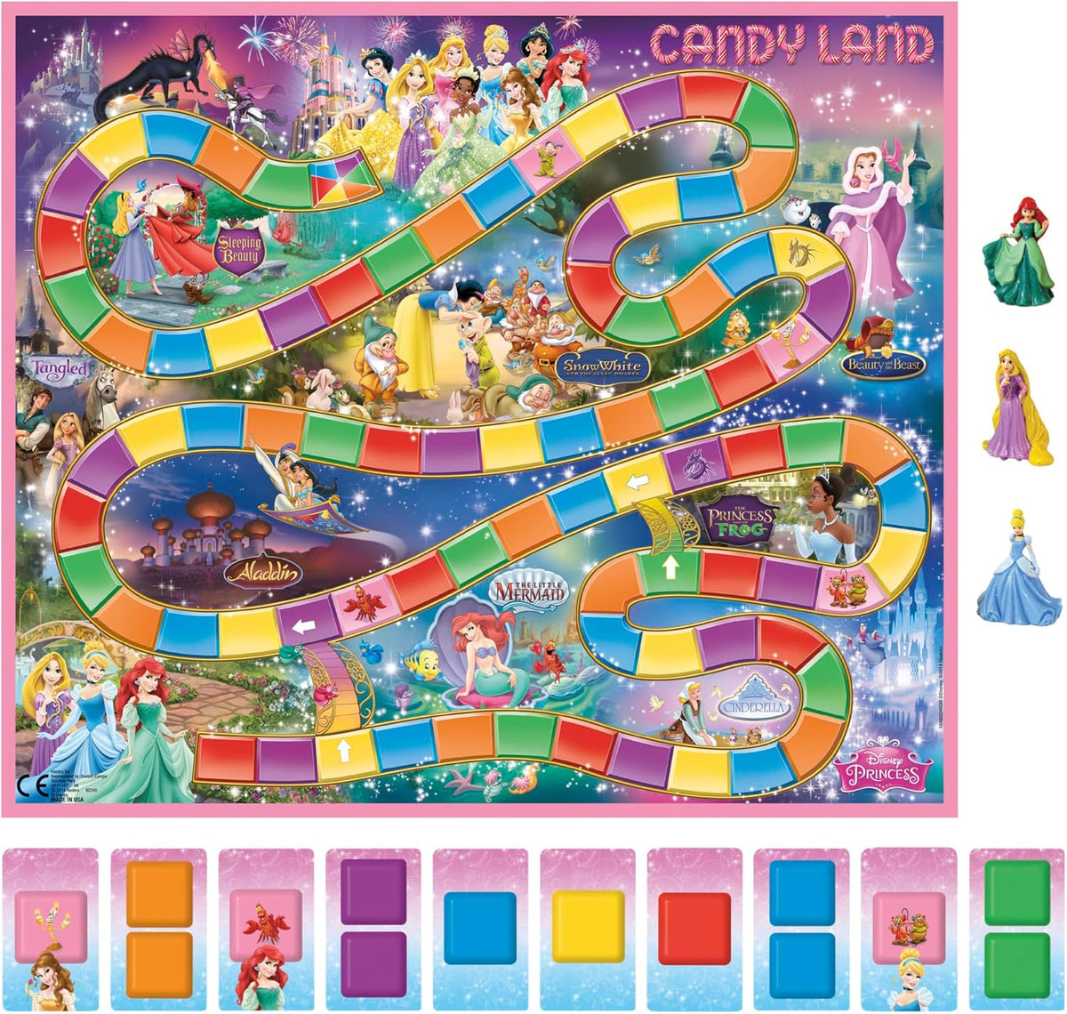 hasbro gaming candy land disney princess edition board game, preschool game for 2 to 3 players, ages 3 and up