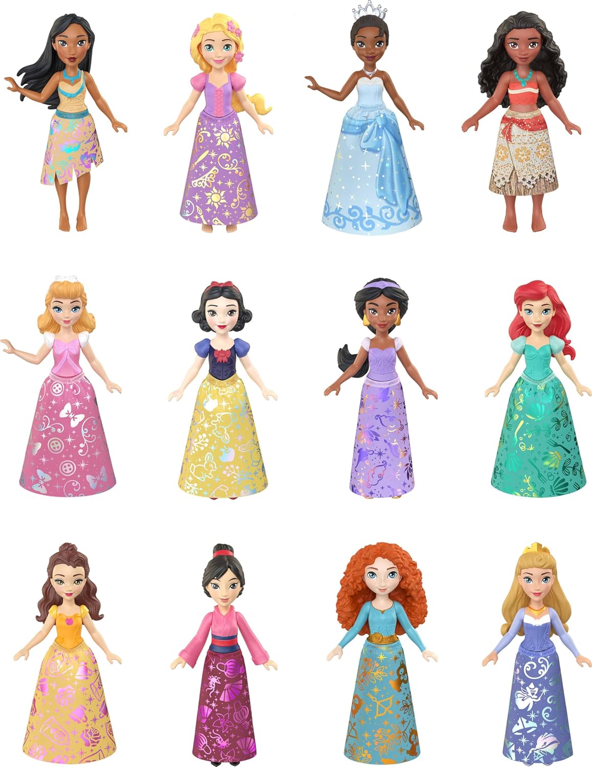 Mattel Disney Princess Toys, Ultimate Princess Pack with 12 Small Posable Dolls in Signature Outfits, Collectibles Inspired by Disney Movies (Amazon Exclusive)