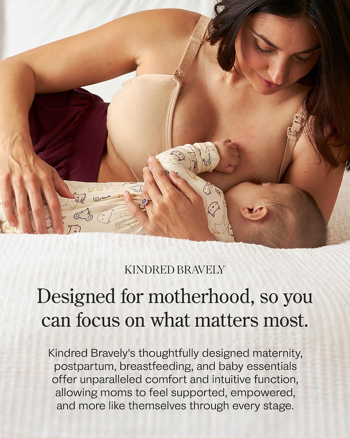 Kindred Bravely Organic Reusable Nursing Pads for Breastfeeding, 10 Pack | Soft washable breast pads with contoured fit and waterproof backing. Absorbent and gentle on sensitive skin with carrying bag