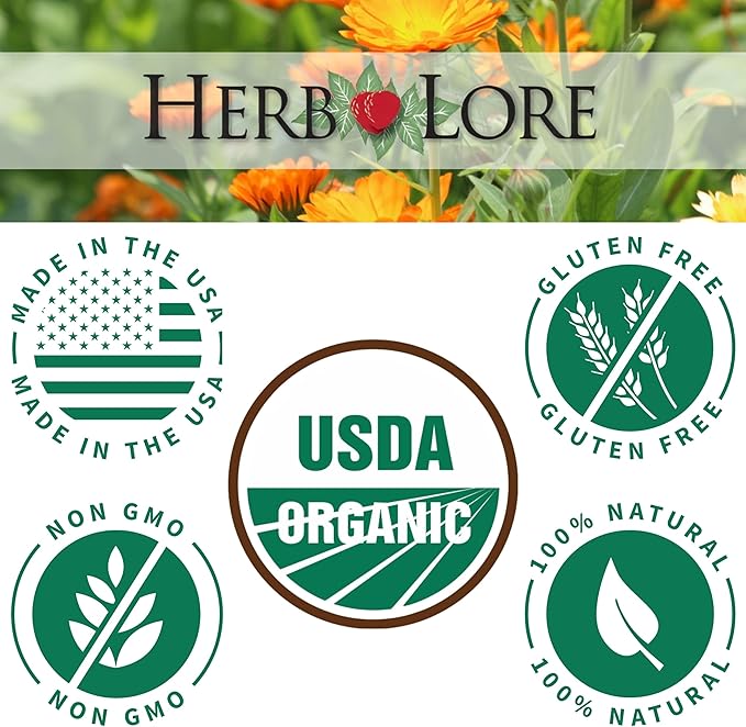 Herb Lore Organic Mullein Tincture Drops - Mullein Leaf Extract for Lungs - Safe for Kids - Alcohol Free (4 fl oz)
