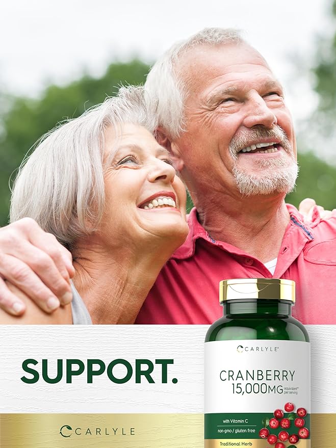Carlyle Cranberry Pills 15000mg | 300 Capsules | Herb Extract Supplement | for Women and Men | with Vitamin C | Non-GMO & Gluten Free