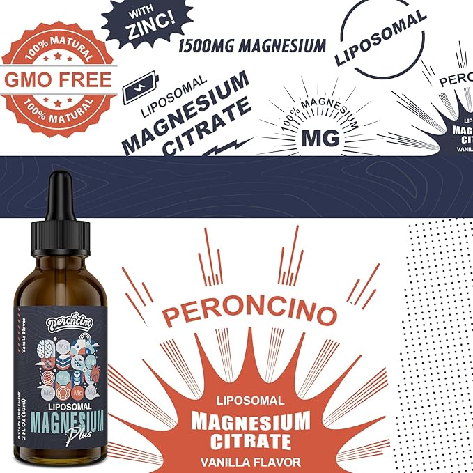 Liposomal Magnesium Citrate Drops for Gut and Bone Health, Mood and Stress Management, Powerful Formula with Vitamin B6 and Zinc Gluconate 60ml (2.04 Fl Oz (Pack of 3))
