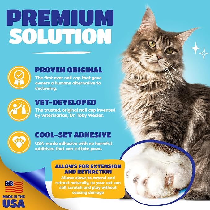 Soft Claws for Cats - CLS (Cleat Lock System), Size Small, Color Green