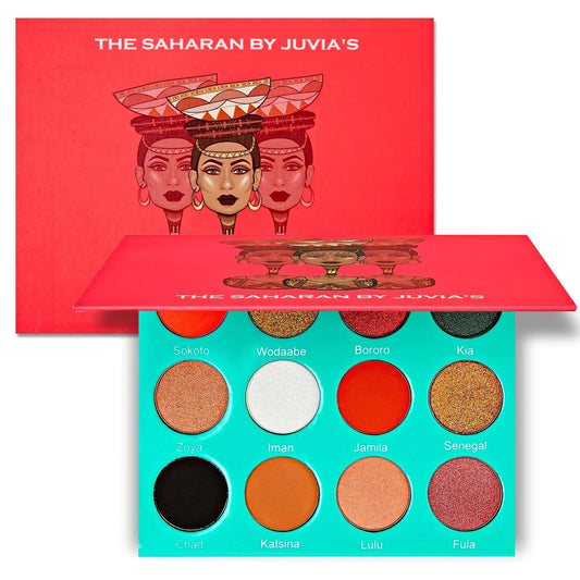 Juvia'S Place Palette The Saharan - Reds, Black, White, Golds, Peach, Shades Of 12, Bold Mattes And Flattering Shimmer, Professi