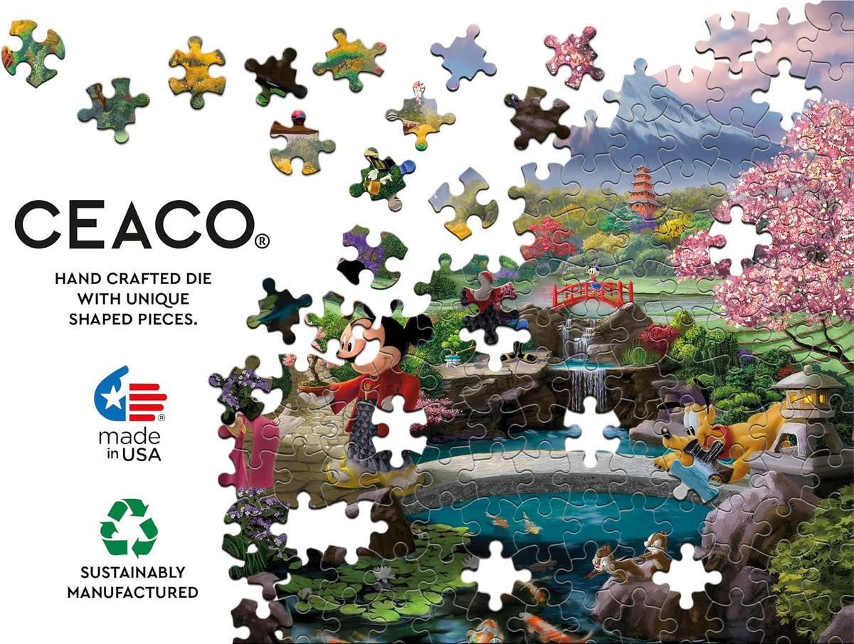 Ceaco - Disney - Thomas Kinkade - Mickey & Minnie in Japan - 1000 Piece Jigsaw Puzzle for Adults - Challenging Puzzle Perfect for Game Nights - Finished Size is 26.5 x 19