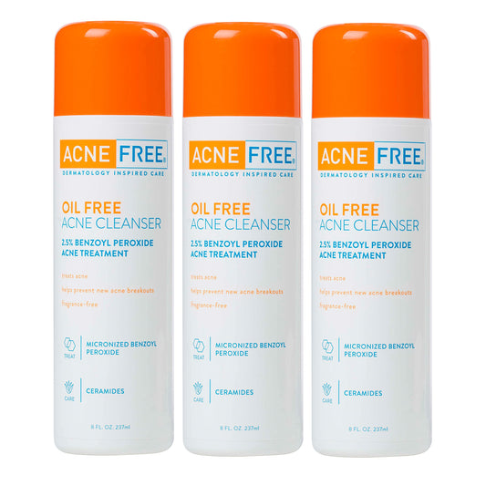 Acnefree Oil-Free Acne Cleanser For Oily Skin And Acne Prone Skin Formulated With Benzoyl Peroxide 2.5%, Helps Clear Blemishes A