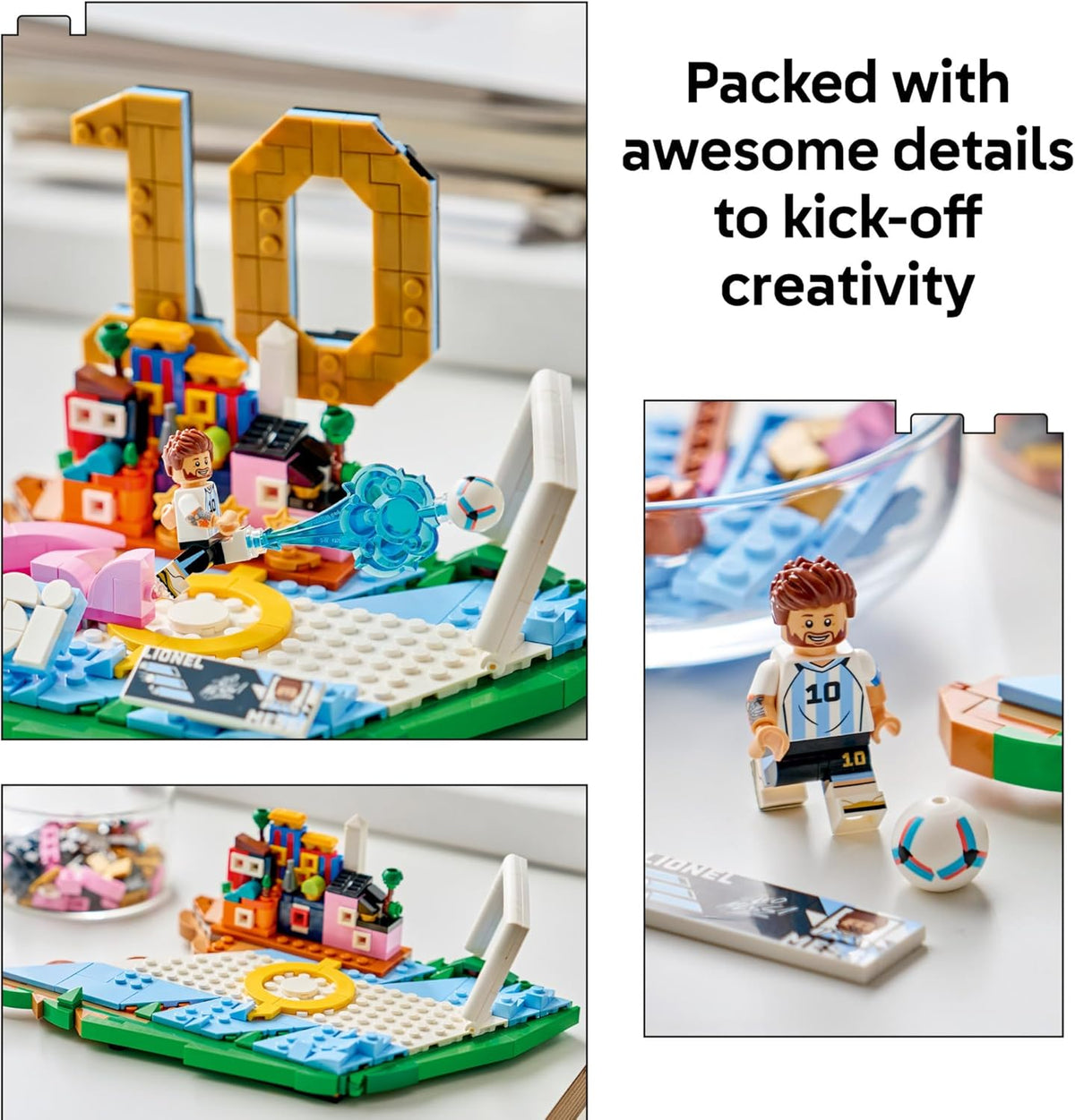 LEGO Lionel Messi Soccer Highlights Building Set for Kids, Ages 10+, Collectible Display Gift