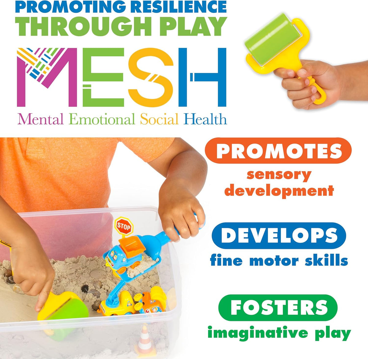 Creativity for Kids Sensory Bin: Construction Zone Playset for Preschool Learning Activities Ages 3-5+