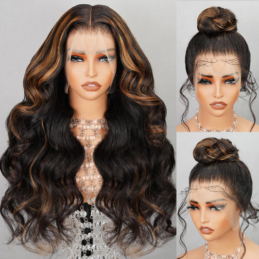 Arabella 360 Lace Front Wigs Human Hair Fbp30 Highlight Ombre Lace Front Wig Human Hair 12A Full Lace Wigs Human Hair 210% Densi