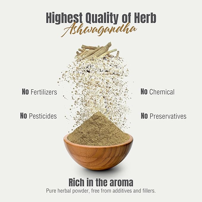 Ashwagandha Powder 230g I Winter Cherry, Non-GMO, Vegan, Gluten-Free I Ayurvedic Stress-Buster Supports Energy Booster, Vitality & Rejuvenator Overall Wellness
