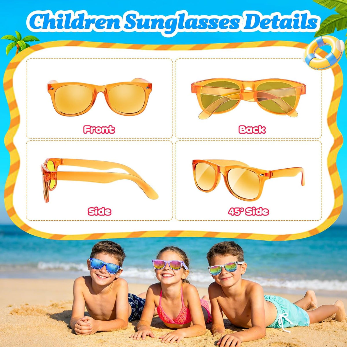Nylytek 16 Pack Kids Sunglasses with UV400 Protection, Perfect Birthday Party Favors for Children Ages 3-8