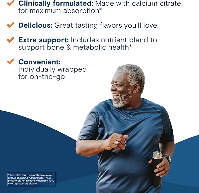 Bariatric Fusion Bariatric Calcium Chews | Calcium Citrate with Vitamin D3 Calcium Supplement Bariatric Vitamin | Sugar Free Calcium Citrate Chewable | Calcium Citrate 500mg | Lemon | 60 Count