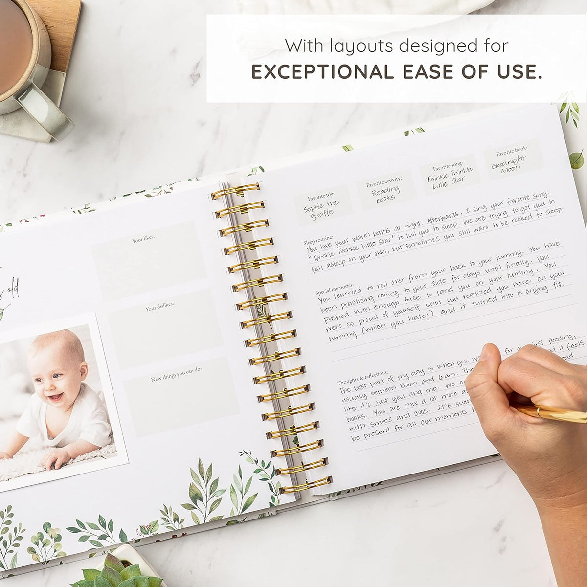 Keepsake Baby Memory Book – Timeless Gender Neutral First 5 Year Baby Book | For Baby Boy or Girl – Record Entire Birth-Age 5 – Milestone Book – Baby Journal Scrapbook Photo Album – Reveal & Shower Gift