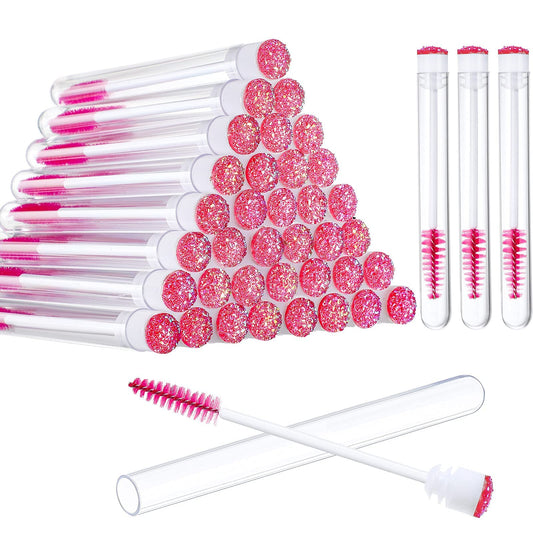 80 Pieces Disposable Mascara Brushes Tubes Set, 40 Pieces Empty Mascara Wand Tube With 40 Pieces Eyelash Brush Makeup Tool Clean