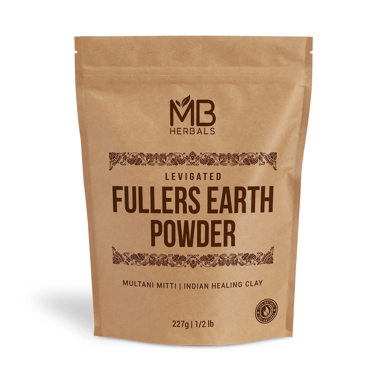 Mb Herbals 100% Pure Fullers Earth Powder 100G | 3.5Oz | Multani Mitti Facial Clay Bentonite Indian Healing Clay | No Preservati