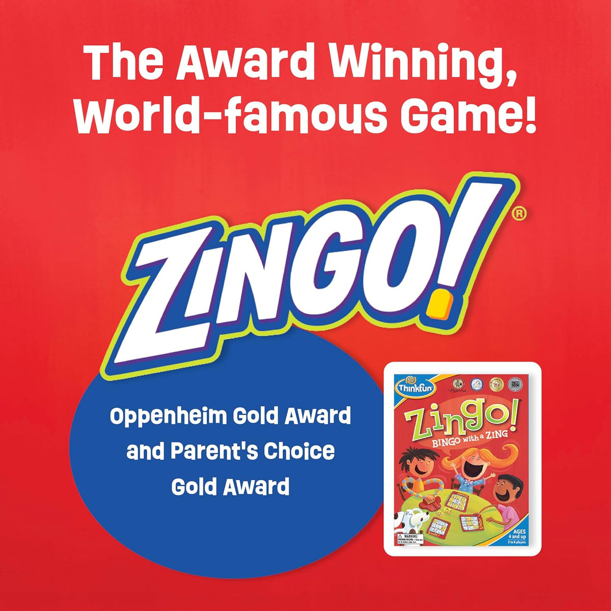 ThinkFun Zingo Bingo Award Winning Preschool Game for Pre-Readers - Ages 4 and Up, One of the Most Popular Board Games